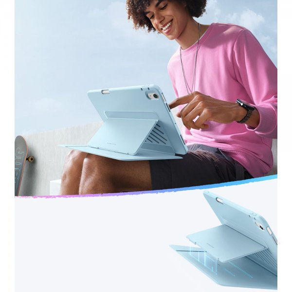 iPad 10.9 (gen 10)/iPad 11 (A16) Kotelo Flip Hybrid Vaaleansininen