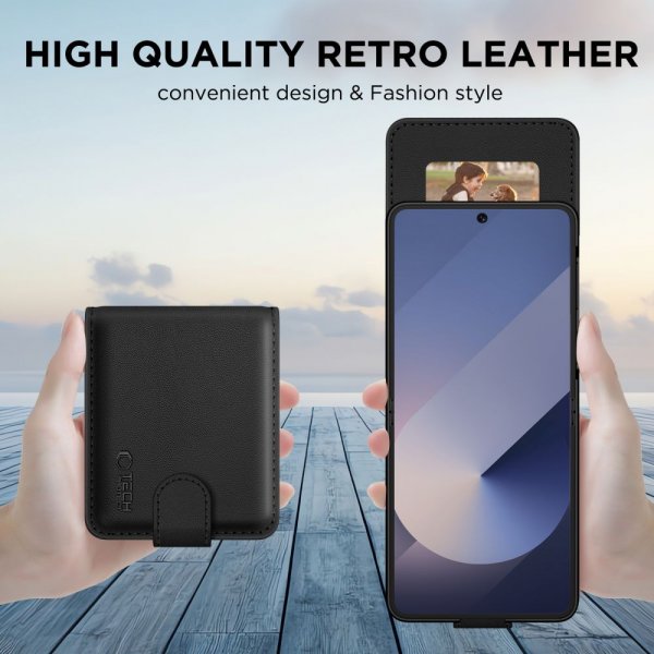 Samsung Galaxy Z Flip 6/Z Flip 7 FE Kotelo Wallet Musta