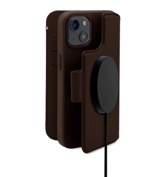 iPhone 14 Plus Kotelo Leather Detachable Wallet Ruskea