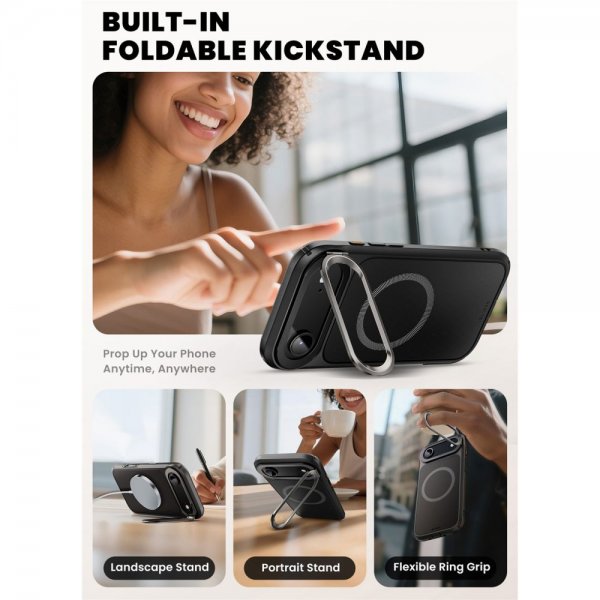 iPhone Air Kuori Ares Flip MagSafe Musta
