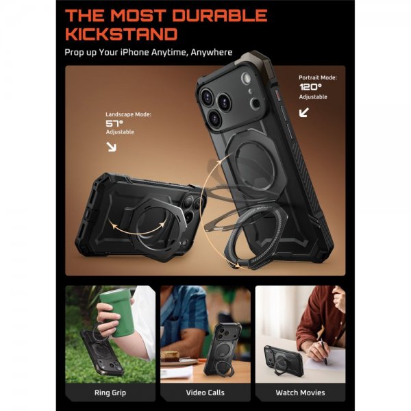 iPhone 17 Pro Max Kuori UB Grip MagSafe Musta