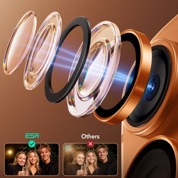 iPhone 14/15/16/17 Pro & Pro Max Kameran suoja Armorite Oranssi