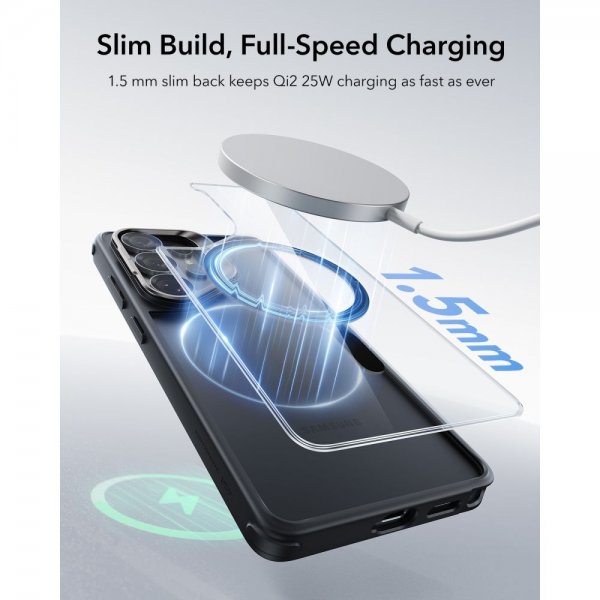 Samsung Galaxy S26 Ultra Kuori Classic Hybrid Kickstand MagSafe Musta Läpinäkyvä