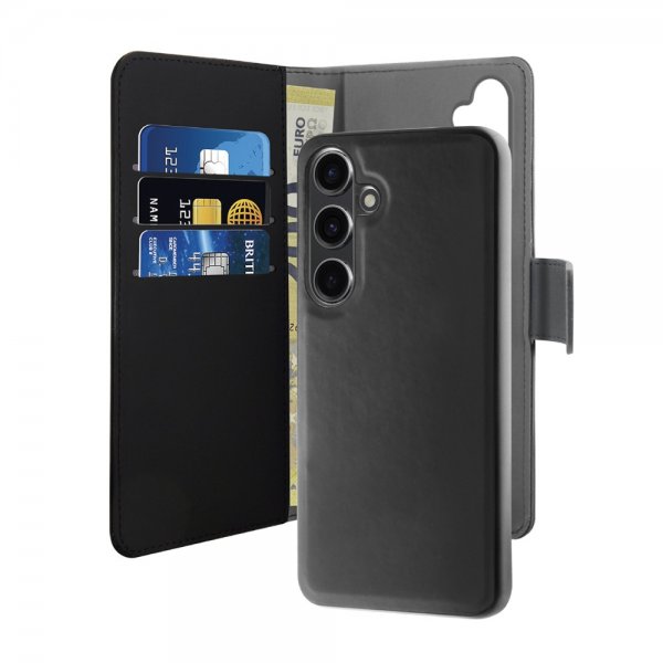 Samsung Galaxy S24 Fodral Wallet Detachable 2 in 1 Svart