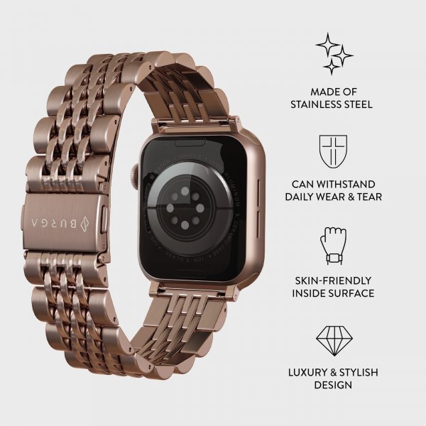 Apple Watch 44/45/46mm/Ultra 49mm Ranneke Metal Ruusukulta
