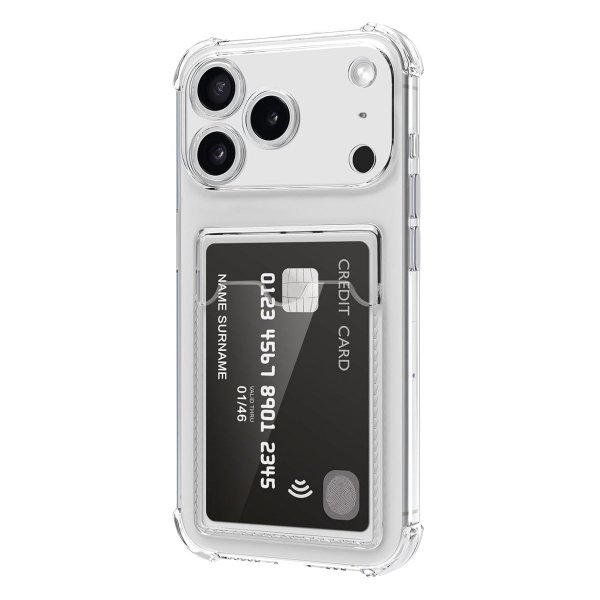 iPhone 17 Pro Max Kuori Korttipidike Läpinäkyvä