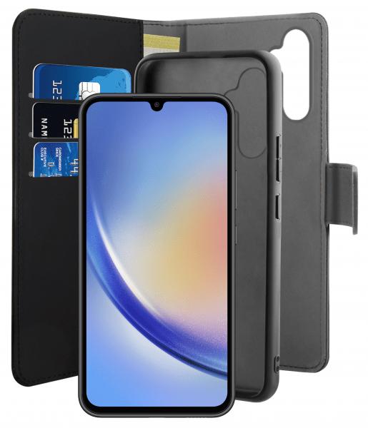 Samsung Galaxy A34 5G Kotelo Wallet Detachable 2 in 1 Musta