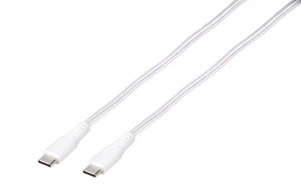 Kaapeli Longlife Braided USB-C/USB-C 1.5m Valkoinen