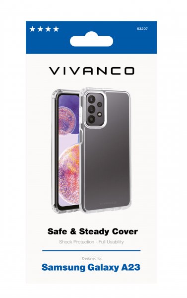 Samsung Galaxy A23 5G Kuori Safe & Steady Läpinäkyvä