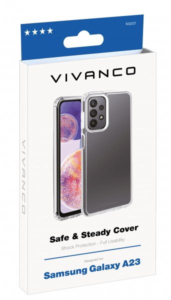 Samsung Galaxy A23 5G Kuori Safe & Steady Läpinäkyvä