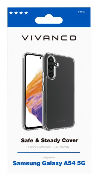 Samsung Galaxy A54 5G Kuori Safe & Steady Läpinäkyvä