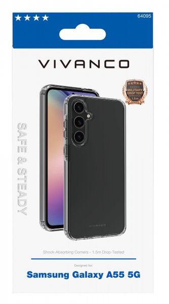 Samsung Galaxy A55 Kuori Safe & Steady Läpinäkyvä