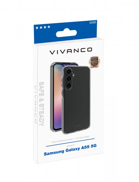 Samsung Galaxy A55 Kuori Safe & Steady Läpinäkyvä