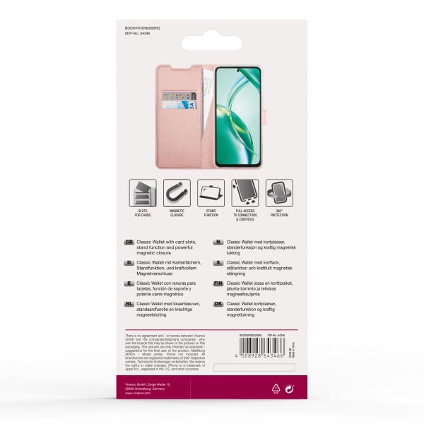 Honor 200 Smart Kotelo Classic Wallet Ruusukulta