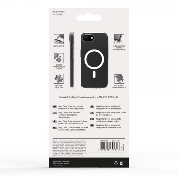 iPhone 16e/17e Kuori Mag Clear Läpinäkyvä