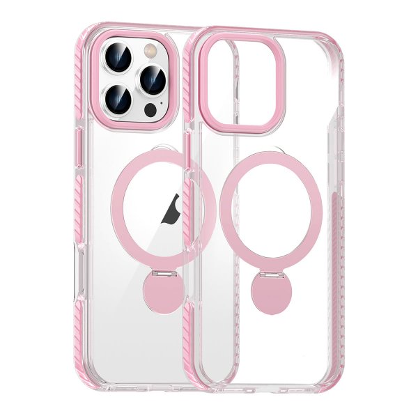 iPhone 16 Pro Kuori Sormusteline MagSafe Vaaleanpunainen