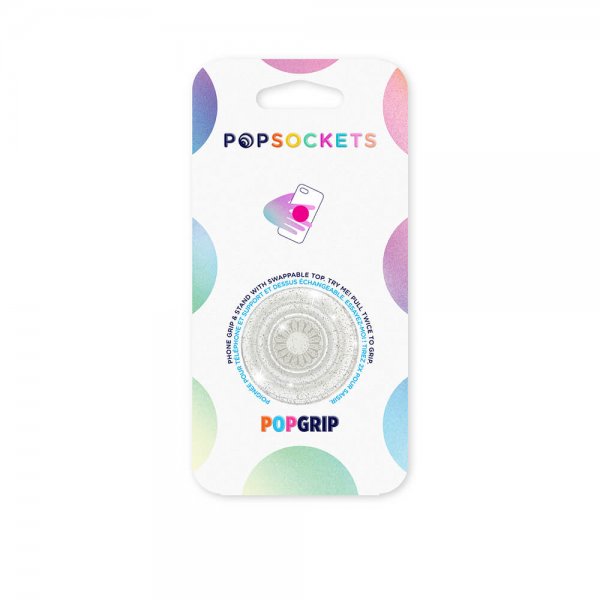 PopGrip Clear Glitter Silver