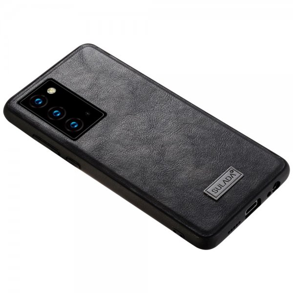 Samsung Galaxy Note 20 Ultra Suojakuori Nahkarakenne Musta
