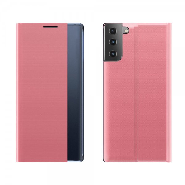 Samsung Galaxy S21 Kotelo Caller-ID-toiminto Vaaleanpunainen