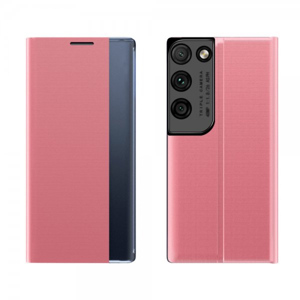 Samsung Galaxy S21 Ultra Kotelo Caller-ID-toiminto Vaaleanpunainen