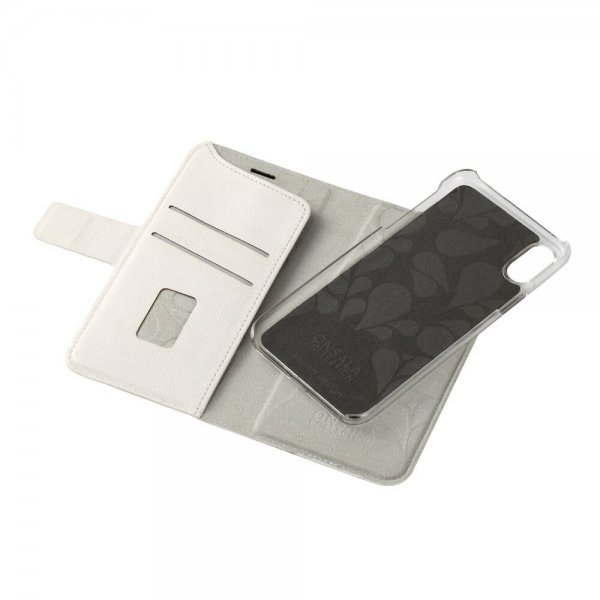iPhone X/Xs Kotelo Fashion Edition Irrotettava Kuori Saffiano Valkoinen