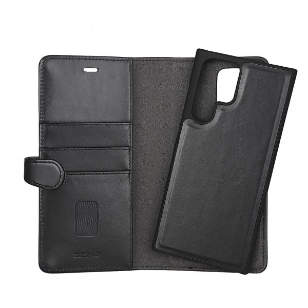 Samsung Galaxy S22 Ultra Kotelo 2-in-1 Detachable Wallet Musta