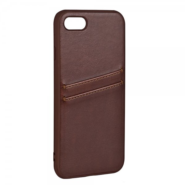 iPhone 7/8/SE Kuori Backcover with Card Slots Ruskea