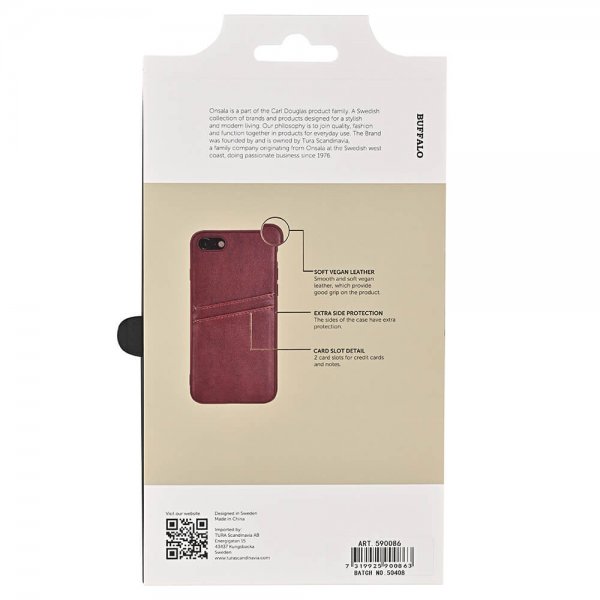 iPhone 7/8/SE Kuori Backcover with Card Slots Ruskea