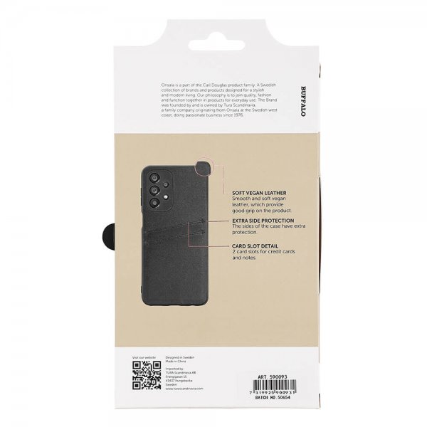 Samsung Galaxy A23 5G Kuori Backcover with Card Slots Musta
