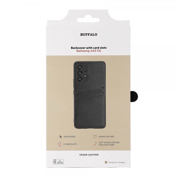Samsung Galaxy A53 5G Kuori Backcover with Card Slots Musta