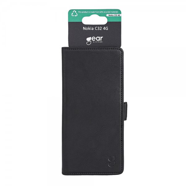 Nokia C32 Kotelo 3 Korttitaskulla Musta