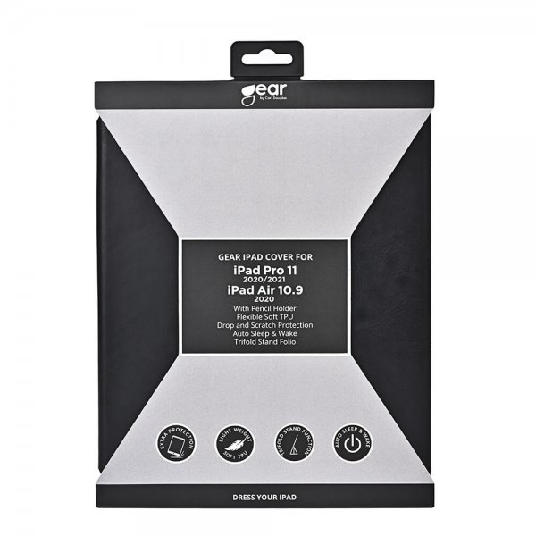 iPad Air 10.9 (gen 4/5) Kotelo Trifold Stand Folio Musta