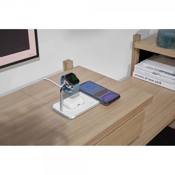 Dual+Watch Aluminium Wireless Charger Valkoinen
