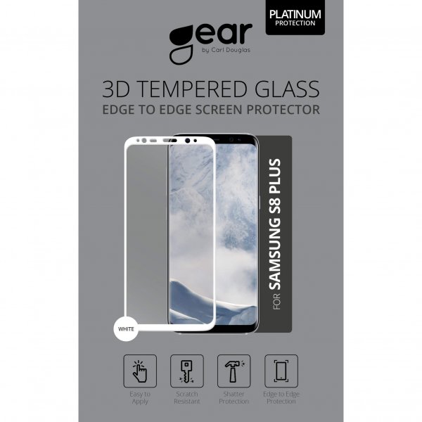 Samsung Galaxy S8 Plus Näytönsuoja 3D Valkoinen