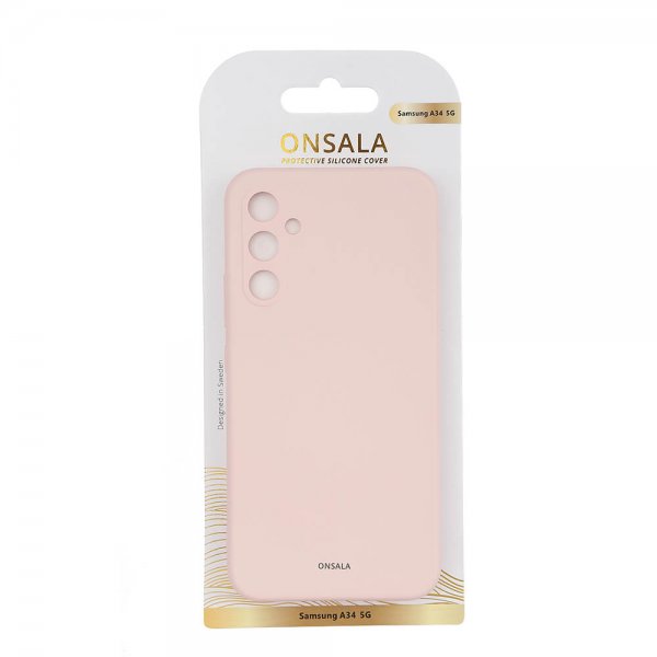 Samsung Galaxy A34 5G Kuori Silikoni Chalk Pink