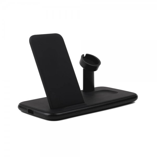 Trådlös Triple QI laddare Mobil/Watch/Airpods 20W Musta