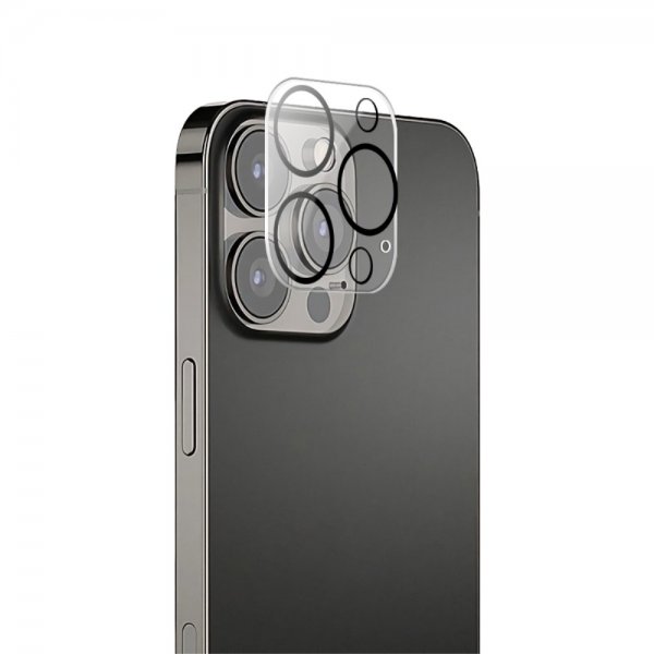 iPhone 13 Pro Max Kameran linssinsuojus Karkaistua Lasia Musta/Kirkas