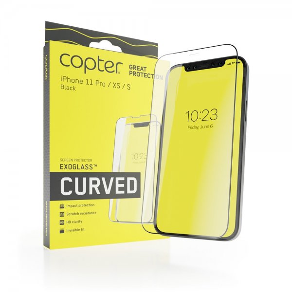 ExoGlass Curved iPhone X/Xs/11 Pro Näytönsuoja Full Size Musta