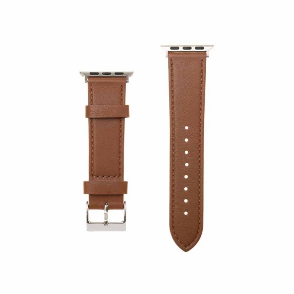 Apple Watch 44/45/46mm/Apple Watch Ultra Ranneke Leather Strap Ruskea