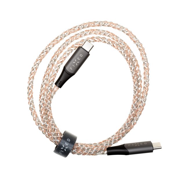 Kaapeli Glowing RGB LED USB-C till USB-C 1.2m
