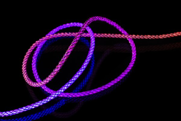 Kaapeli Glowing RGB LED USB-C till USB-C 1.2m