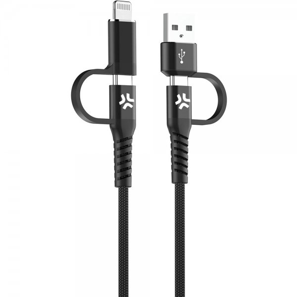 Kaapeli 4 in 1 USB-C/USB-A/Lightning Cable 60W 2m