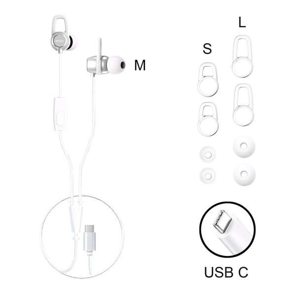 Langalliset Kuulokkeet SoundPort USB-C Valkoinen
