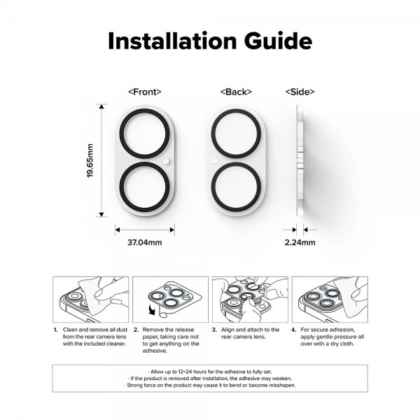 iPhone 16/iPhone 16 Plus Kameran suoja Camera Protector Glass 2-pakkaus