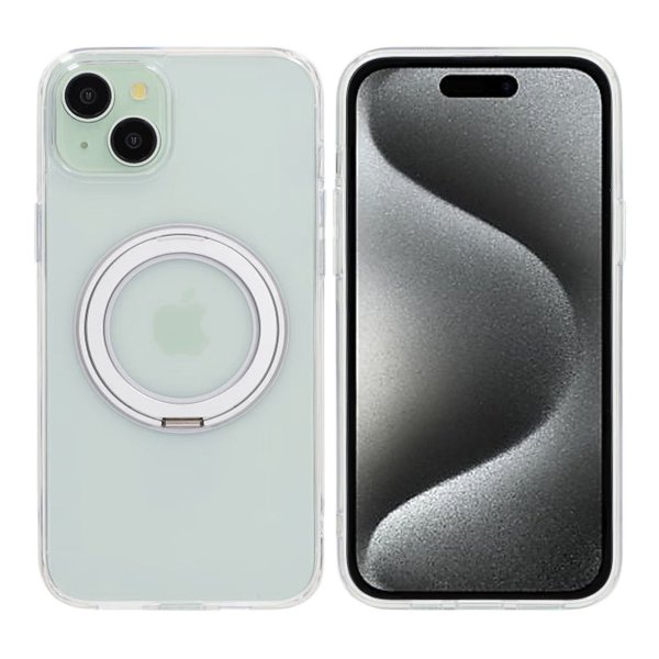 iPhone 15 Plus Kuori Kiertää Telinetoiminto Läpinäkyvä