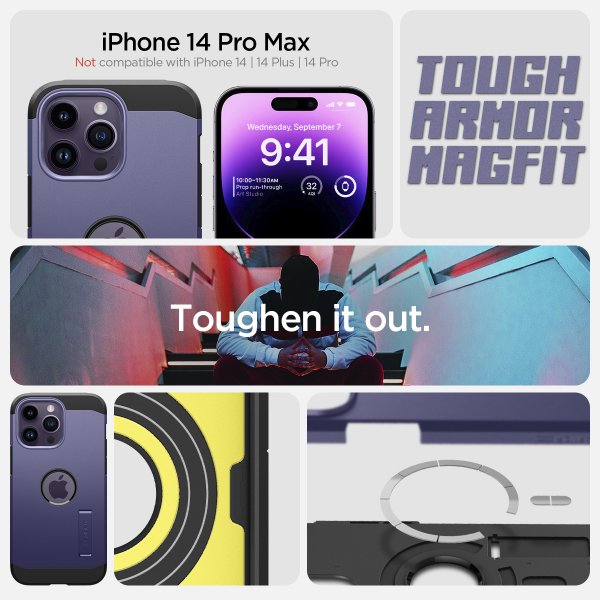 iPhone 14 Pro Max Kuori Tough Armor MagFit Deep Purple