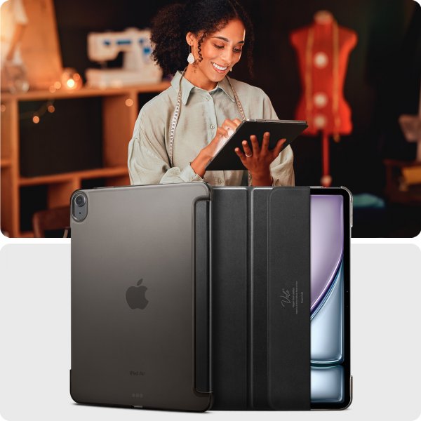 iPad Air 13 (M2/M3) Kotelo Smart Fold Musta