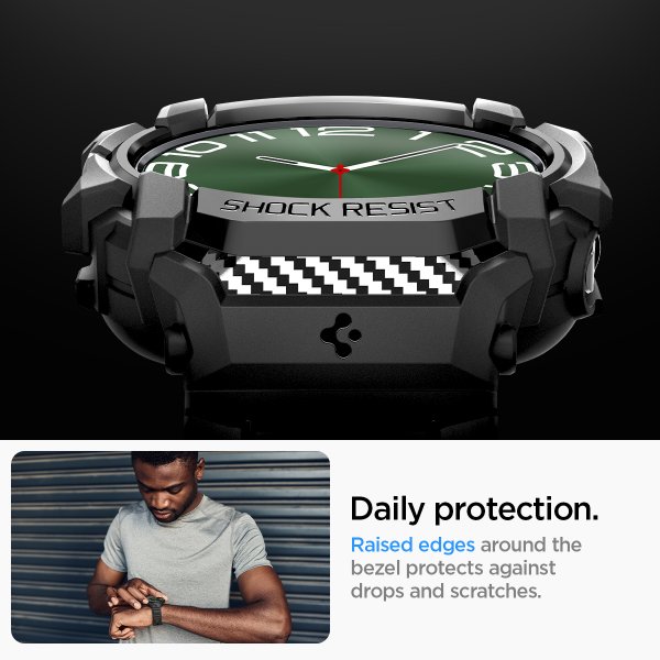 Samsung Galaxy Watch Ultra Ranneke ja kotelo Rugged Armour Pro Matte Black