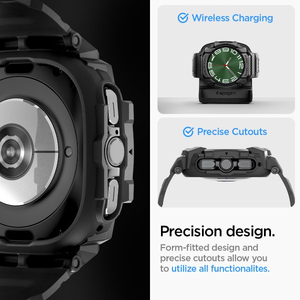 Samsung Galaxy Watch Ultra Ranneke ja kotelo Rugged Armour Pro Matte Black