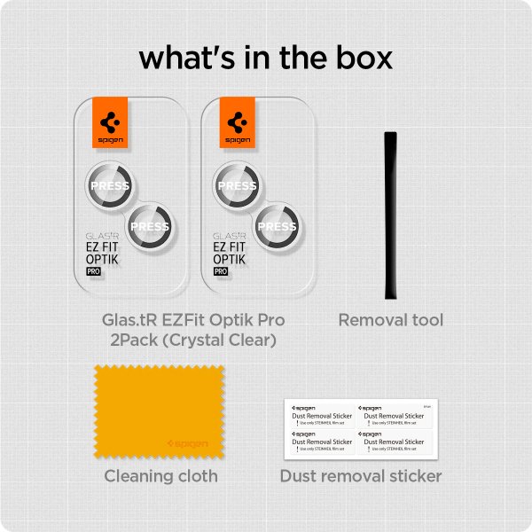 iPhone 14/15/14 Plus/15 Plus Kameran suoja GLAS.tR EZ Fit Optik Pro Crystal Clear 2-pakkaus